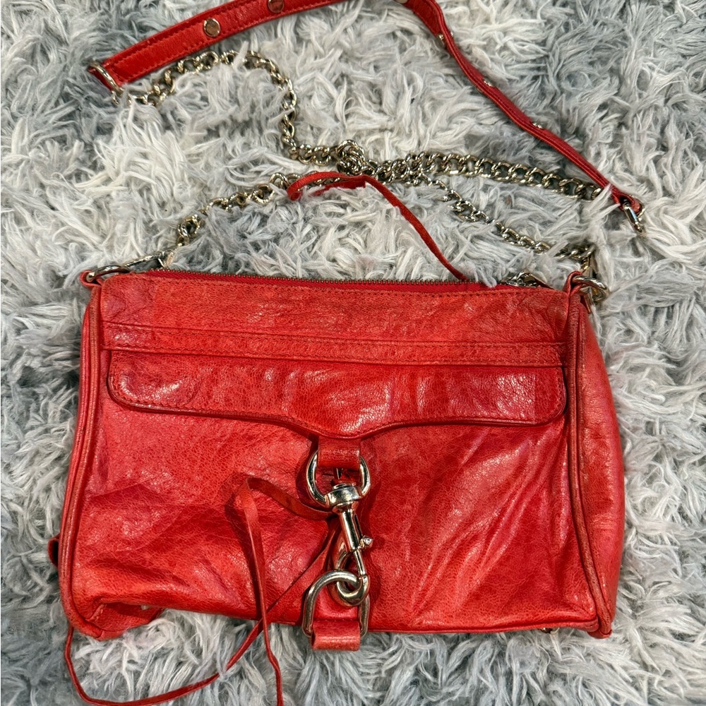 Rebecca Minkoff Red Crossbody Bag with Chain Strap